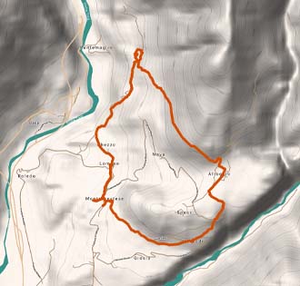 Montecrestese und seiner Weiler (hoher Rundweg) - itinerarium