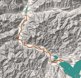 Cycle path from Fondotoce to Domodossola - itinerarium